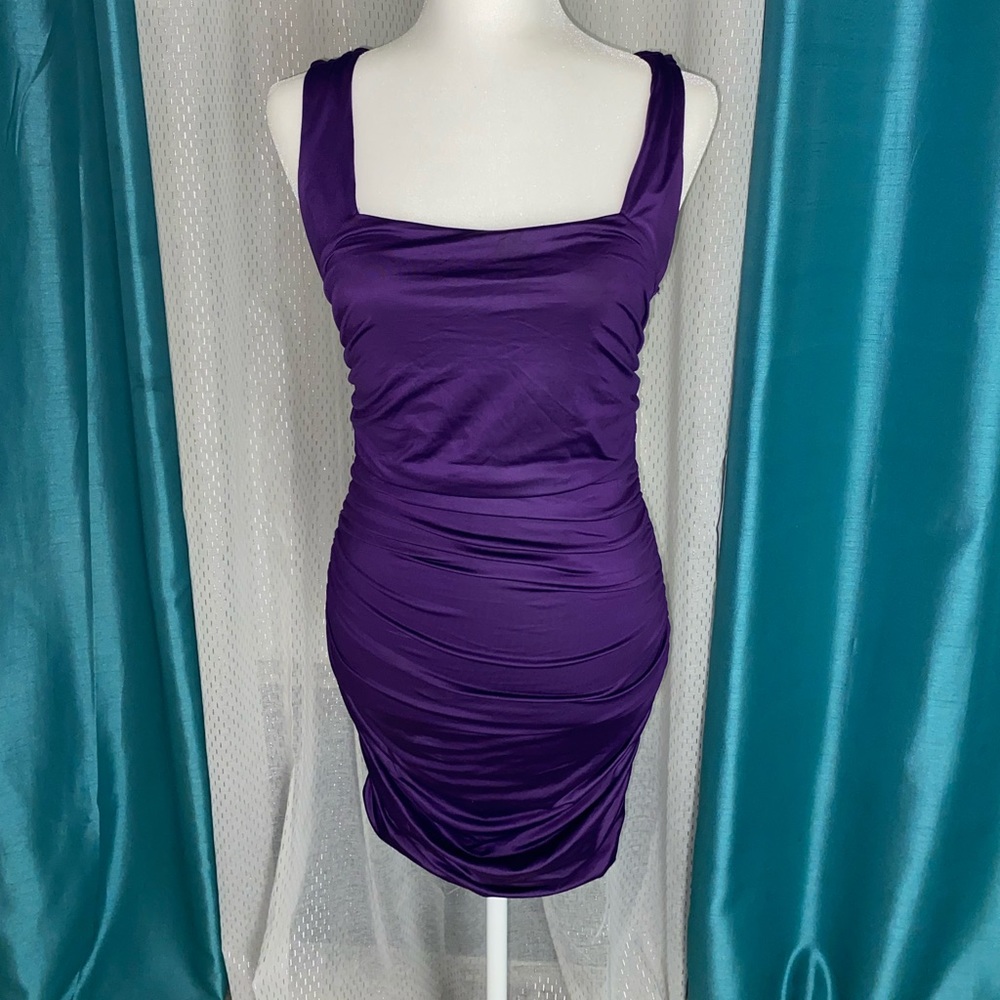 Purple cages back dress